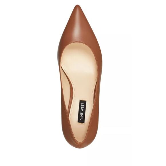 NWT Nine West Arlene Kitten Heel Pointy Toe Pumps brown sz 9 - Picture 4 of 6